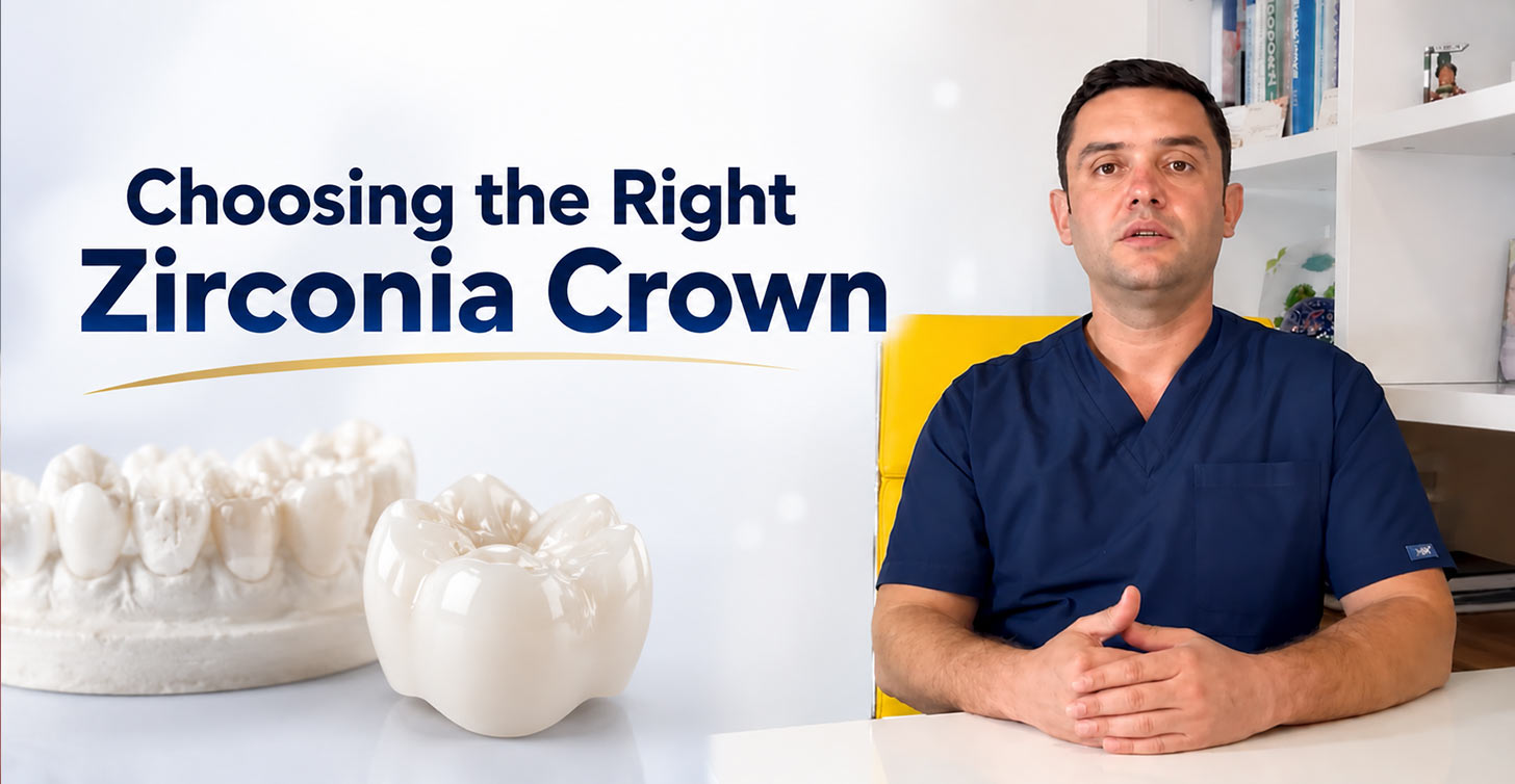 the right zirconia crown